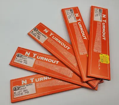 N Scale SHINOHARA #6 LH #9501 Manual Turnout Switches (5) Code 70 Con-Cor • $49