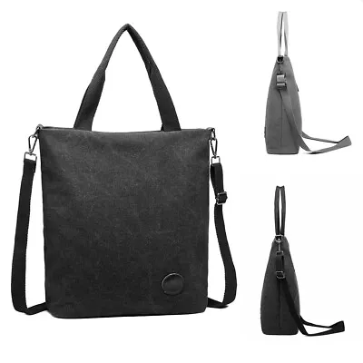 Large Canvas Messenger Bag Satchel School Cross Body Shoulder Work Bag Men • £6.98