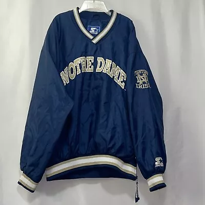 Vintage 90s Notre Dame Starter Pullover Jacket Sleeve Hit Xl Has Flaw E1750 • $22.73