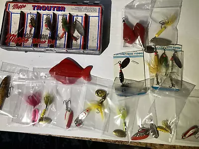 Vintage 1995 Lot 18 Fishing Lures Trout Vass Fishing Bait • $19.95