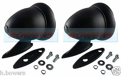 Black Bullet Torpedo Exterior Wing Door Mirrors Classic Vintage Sport Racing Car • $46.49