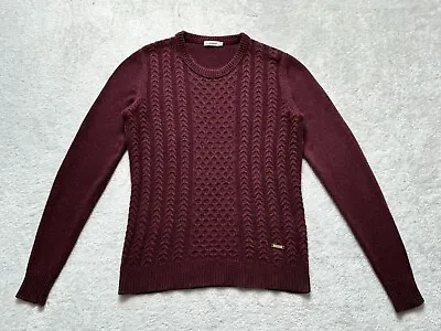 Genuine Authentic Burgundy J Lindeberg Viggo Braid Mix Jumper Size Medium • £30