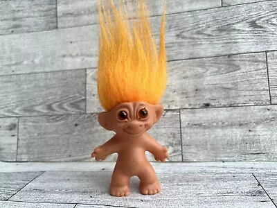 Vintage Uneeda Wishnik 3.25  Troll Doll With Yellow Orange Hair • $9.95