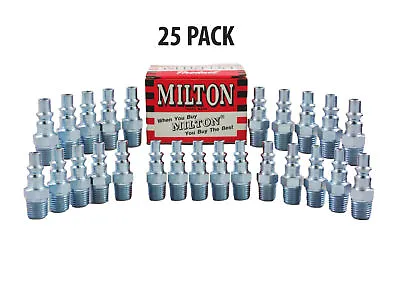 25 Pieces Milton 777 A-Style Air Hose Fittings 1/4  Male NPT Coupler Plugs • $37.35