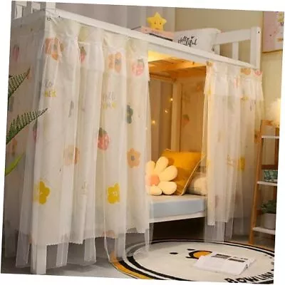 Bottom Bunk Bed Curtains Single Bed Tent Curtain Blackout Bed 1 Pcs Yellow • £30.57