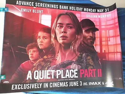 A Quiet Place Ii  Emily Blunt Cillian Murphy Original Quad Cinema Poster  • $12.43