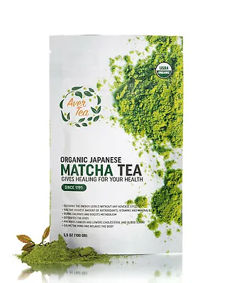 Aver Tea Organic 100% Japanese Matcha Green Tea Powder Grade Detox Baking 35 Oz • $12.99