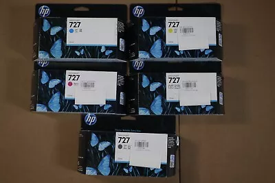 5 OEM HP Designjet T920  CMYPK & G Inks HP 727 B3P19AB3P20A21AB3P23A24A • $275