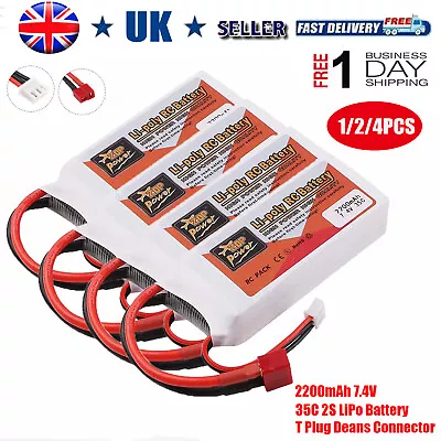 2S 2200mAh 7.4V 35C LiPo Battery T Plug Deans Connector For RC Car Airplane NEW • £15.19
