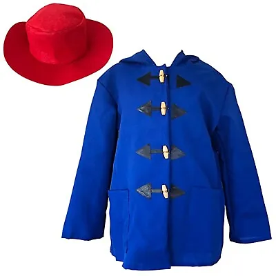 £23.99 • Buy 3-11 Yrs Blue Duffle Coat & Red Hat Set World Book Day Costume Boys Girls Child