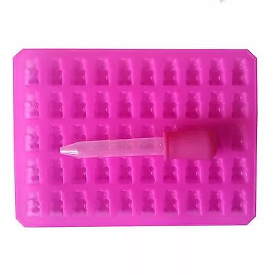 Silicone Gummy Bear Chocolate Jelly Mold With Dropper Candy Maker Ice Tray Mould • £4.99