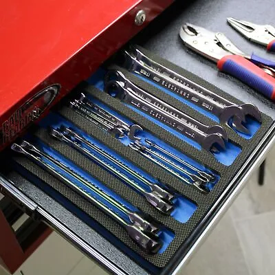 Tool Drawer Organizer Wrench Holder Insert Blue And Black Foam Tray 5 Pockets • $18.98