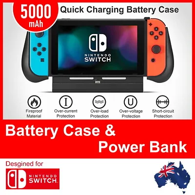 Battery Charger Case For Nintendo Switch With Joy-Con Grips Power Bank 5000mAh  • $30