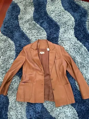 Brown Authentic Leather Blazer Jacket-Large~Used • $80