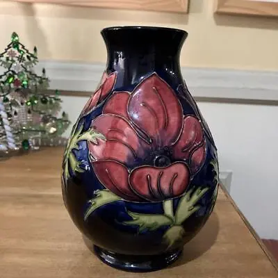 Vintage Moorcroft Anemone Vase - British Made - Collectible Ceramic - 7cm X 20cm • $324.90