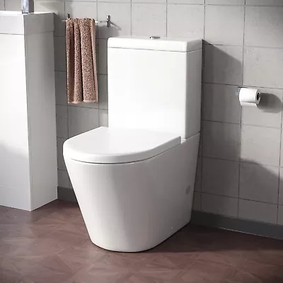 £187.99 • Buy Rimless Close Coupled WC Toilet Pan Cistern And Soft Close Seat Bathroom | Magus