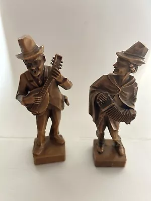 2 Vintage Resin West Germany Figurines Musician Man / 6  Tall • £22.16