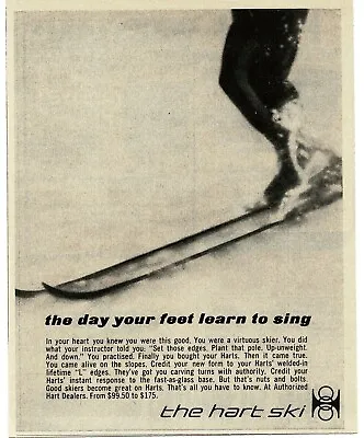 1966 HART Snow Skis The Day Your Foot Learned To Sing Vintage Print Ad • $8.95