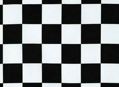 Fat Quarter  Racing Check Black & White Checkered Flag Fabric  Nascar Racing Car • $2.99