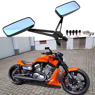 Rectangle Rearview Mirrors Black For Harley Davidson V ROD VROD VRSCF Muscle • $29.12