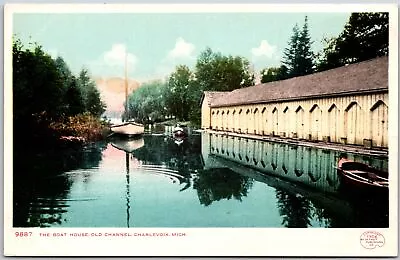 Charlevoix Michigan MI The Boat House Old Channel River Vintage Postcard • $12.55