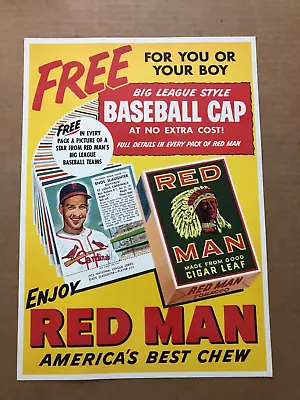 Sweet RED MAN TOBACCO Sign Poster BASEBALL CARD Enos Slaughter St Louis Cardinal • $39.99