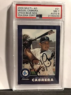 2000 Multi AD Utica Blue Sox # 21 Miguel Cabrera RC Rookie Signd Auto PSA/DNA  • $499.99