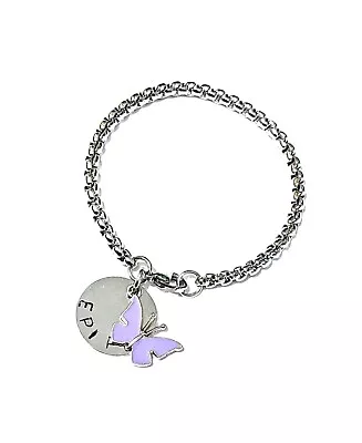 Medical Alert Bracelet Warning Stainless Steel Box Butterfly Charm & Disc • £6.99