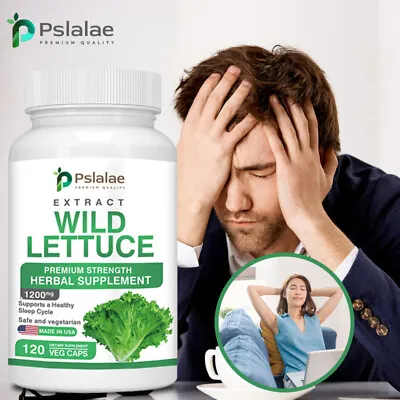 Wild Lettuce Capsules 1200mg - Sleep Aid Relax & Calm Relieve Muscle Soreness • $16.71