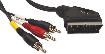 £6.75 • Buy SCART To AV 3 RCA Phono Plugs Video + Audio Left/right Lead / Cable. Switchable