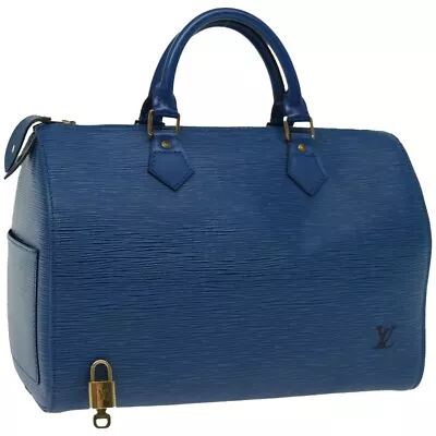 LOUIS VUITTON Epi Speedy 30 Hand Bag Toledo Blue M43005 LV Auth 66238 • $480