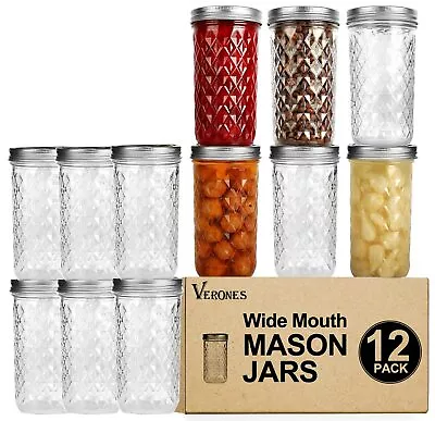 Wide Mouth Mason Jars 22 Oz 22 OZ Mason Jars Canning Jars Jelly Jars • $44.79