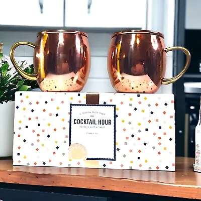 Martha Stewart Moscow Mule Copper Plated Stainless Steel Mug Set/2 New In Box • $17.95