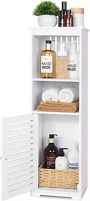 Small Bathroom Storage Cabinet White Floor Standing Storage Cabinet Home Storag • $66.99