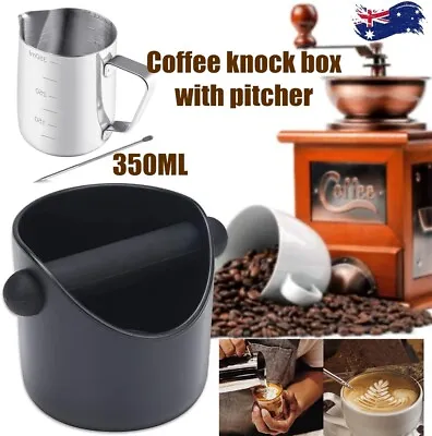 $22.98 • Buy Coffee Waste Container Espresso Grinds Knock Box Tamper Bin Bucket Milk Pitcher