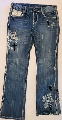 Cowgirl Tuff Co Jeans Unbelievable Denim Dream Cross Sequin Womens 30W X 33L  • $24.60