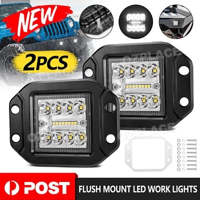 $24.95 • Buy 2 X 5inch Osram LED Work Light Flush Mount Spot Flood Reverse 4x4 20000LM