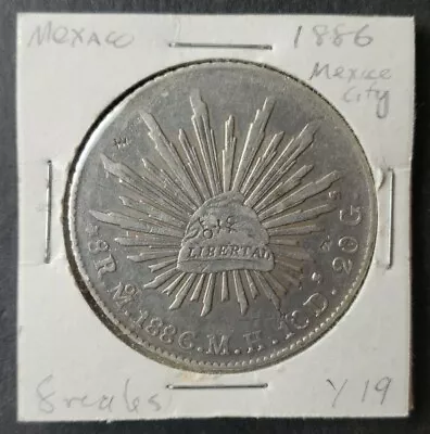 1886 Mexico 8 Reales Silver Libertad With Chopmarks • $20.50