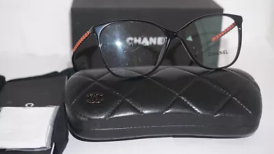 CHANEL Eyeglasses New Black Red Demo Lens C3408-Q C. 1713 54 18 140 • $725