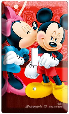 Mickey Mouse Minnie Kissing 1 Gang Light Switch Wall Plate Cover Kids Room Decor • $17.99