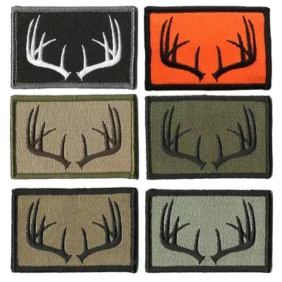 VELCRO® BRAND Fastener Morale HOOK Antlers Deer Wildlife Hunter Hunt Patches 3x2 • $5.95