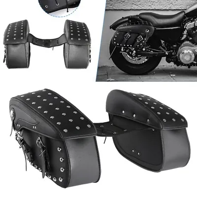 $129.99 • Buy Motorcycle Side Saddle Bags For  Yamaha V Star 250 1100 1300 650 950 Royal Star