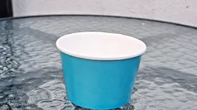 Ice Cream Dessert Cups Gelato Paper Cup With Dome Lid 3 Scoop Blue 250cc 8oz • £7.99