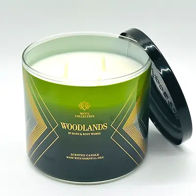 Bath & Body Works WOODLANDS Large Scented 3 Wick Candle 14.5 Oz Men's Collection • $26.95