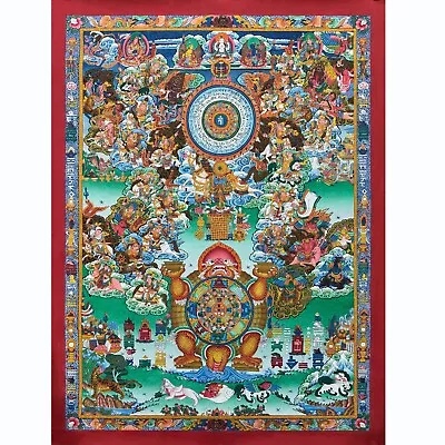 Sipa Khorlo Tibetan Calander Thangka Painting Lunar-based Calendar Thanka Art • $562.50