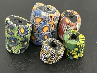 5 Antique African Venetian Millefiori Trade Beads • $3.58