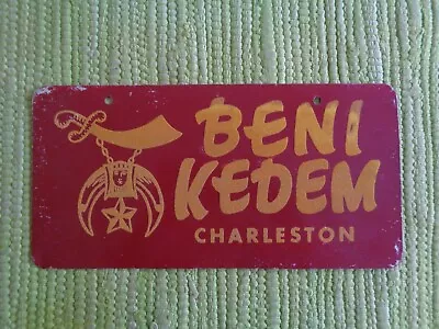 Vintage Beni Kedem Masonic Temple Charleston West Virginia License Plate WV Tag • $99.95