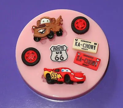 Disney Cars Silicone Mould For Cake Toppers Chocolate Clay Etc • £6.99