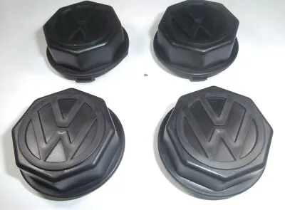 Plastic Center Caps Logo Set Of 4 Volkswagen T1 Bug Super Beetle T3 Ghia 1972-79 • $46.35