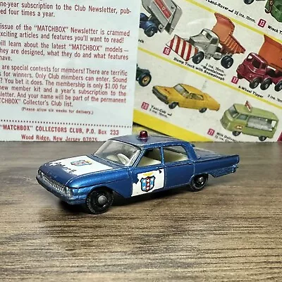 Vintage Lesney Diecast Matchbox #55 - Ford Fairlane Police Car - Made In England • $24.99